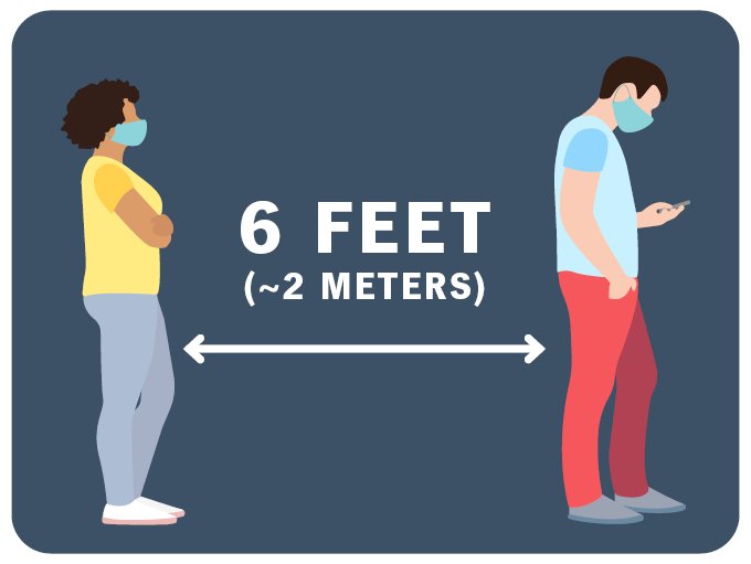 Physical distancing illustration