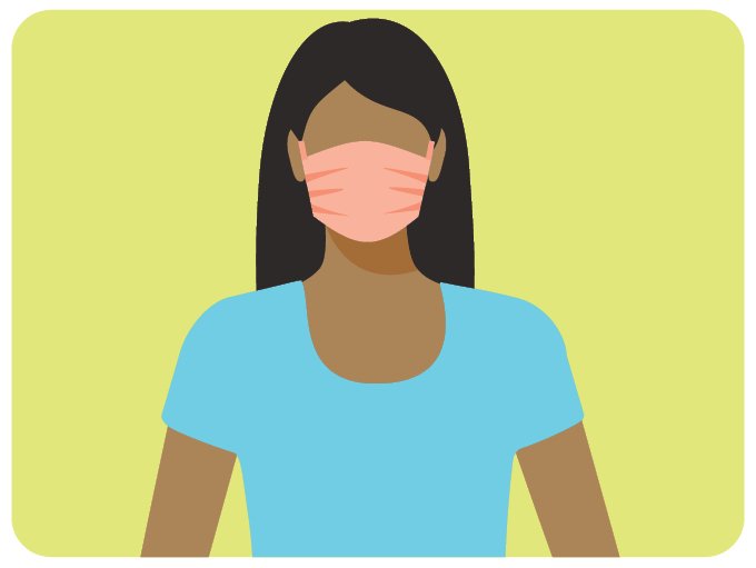 Visitors in masks illustration